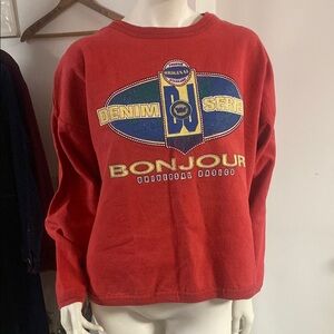 Bonjour vintage 90s crew sweater Onesize fits all